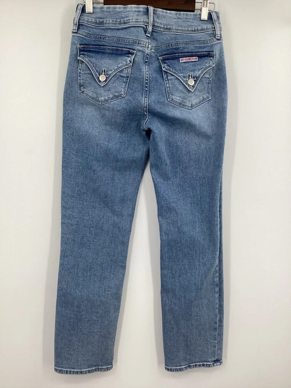 Hudson Jeans Straight-Leg Flap Pockets Mid Wash Women’s Jeans